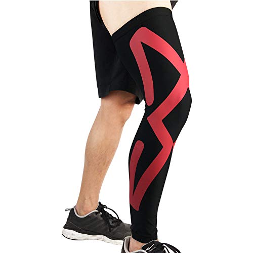 TZTED Manga De Compresión Las Pantorrillas Deporte Y Medical Recuperación Alivio del Dolor Férulas De Shin Pierna Apoyo Circulación Calambres Dolor Muscular,Red,XL