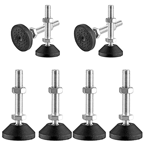 Uni-Fine 8 PCS Niveladores de Muebles M8 , Pie Nivelador para Mueble Roscadas Regulables Fácilmente Ajustable En Altura Y Ángulo Pies Niveladores Base Apto para Todo Tipo de Pies de Muebles