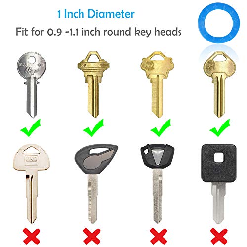 Uniclife 36PCS Key Caps Cubiertas Etiquetas, Anillos de Codificación de Identificación de Llave de Plástico en 9 Colores Diferentes