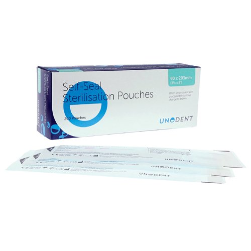 unodent gbs515 bolsa de esterilización, 90 mm x 200 mm (Pack de 200)