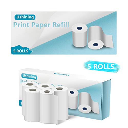 Ushining 5 rollos de papel de impresión para cámara infantil, impresión instantánea, papel térmico, recambio para cámara infantil (longitud: 23,95 pies y anchura: 2,28 pulgadas)