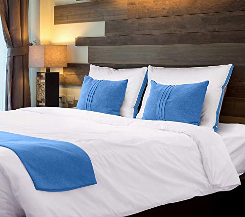 Utopia Bedding Almohadas 45 x 74 cm (2 Unidades) - Tejido de Mezcla de algodón con Relleno de poliéster 3D - Transpirable y Suave (Azul)
