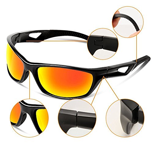 V VILISUN Gafas de Sol Polarizadas Deportivas, Gafas Ciclismo Unisex UV 400 Protección Y Marco TR-90, para Actividades Al Aire Libre como Ciclismo, Correr, Escalada, Conducir, Pesca, Golf
