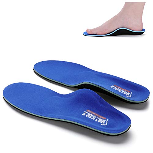 VALSOLE Plantillas Ortopédicas soportes de arco y talones la absorción de choque- para el dolor de talón, pie plano, Fascitis Plantar, dolor de rodilla y espalda (43-44 EU (280mm), blue-v7c)
