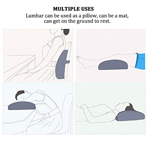 Valuetom Premium Lumbar Support Pillow - Cojín de Espuma de Memoria para la Parte Inferior de la Espalda para la Silla de su Hogar Silla de Oficina y Asiento para el Automóvil