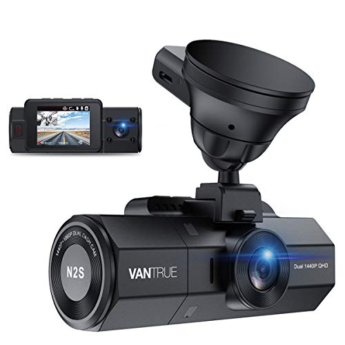 VANTRUE N2S 4K GPS Dashcam doble 1440P Cámara, visión nocturna de corte infrarrojo, monitoreo de estacionamiento las 24H, 3840x 2160P frontal, Supercondensador 320° salpicadero Sensor G Máx.26GB