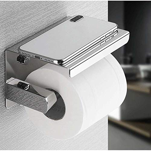 Venta directa de fábrica 304 acero inoxidable titular de papel higiénico inodoro baño teléfono móvil titular no perforado soporte de papel Cross-borde