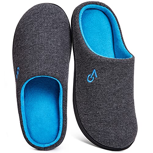 VeraCosy Hombre Zapatillas de Casa de Espuma Viscoelástica Pantuflas Antideslizantes,Color Gris,Talla 44/45 EU