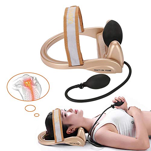 Vértebra cervical del cuello, Vertebra Cervical Spine, Instrumento de la tracción de la postura de la espina dorsal del Cuello Masajeador Alivio del Dolor Cuidado de la Salud