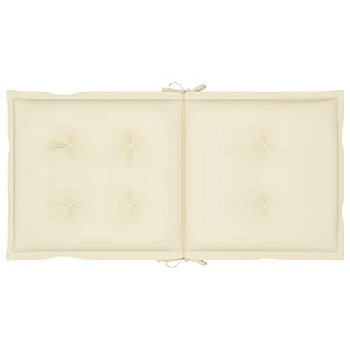 vidaXL 4X Cojines para Sillas de Jardín Asiento Tumbona Patio Terraza Balcón Exterior Acolchado con Respaldo Alto Decoración Crema 100x50x7 cm