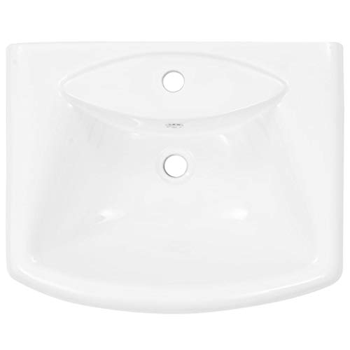 vidaXL Lavabo de Pie Cerámica Blanco 580x470x200 mm Muebles de Baño Grifería