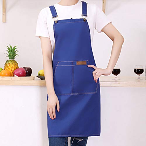Vobajf Delantales Sólido de Color de Cocina Delantal Unisex Bolsillo del Delantal Adultos de Gran tamaño Delantal de Cocina for la residencia Babero Ajustable Delantal (Color : Camel, Size : Free)