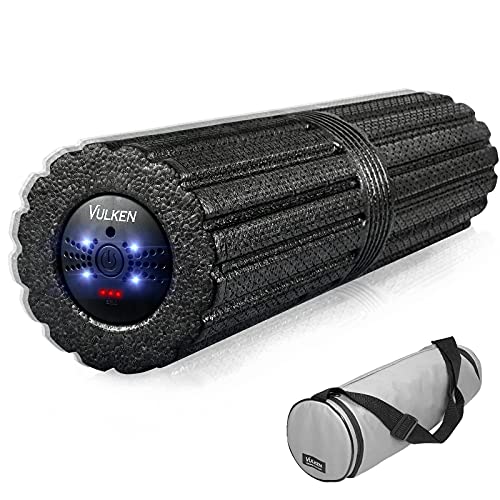 Vulken - Rodillo de Espuma Vibrante de Alta Intensidad de 4 velocidades Foam Roller, 43cm Rodillo de Masaje para la aptitud de la Cruz, masajeador de Tejido Profundo para Recuperación Muscular