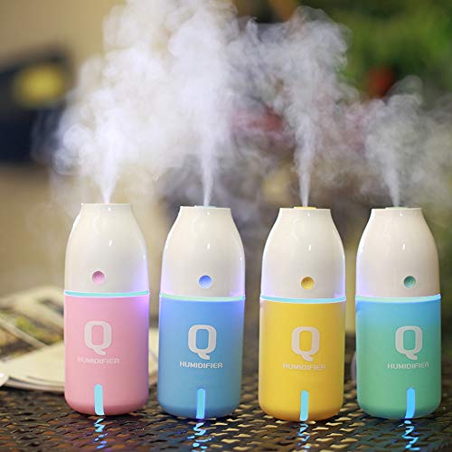 W/a/n/g 150ml Humidificador Ultrasónico del Aroma Difusor Essentiel USB Humidificador De Vapor Frío Maker For Nebulizador USB Inicio Alquiler (Color : Pink)