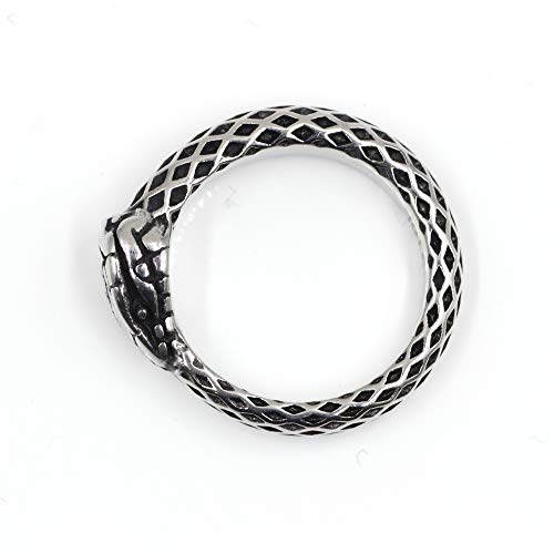 WARRIOR Ouroboros Anillo Hombre y Mujer Ouroboros Serpiente Infinita Estilo Símbolo del Renacimiento en Joyería de Acero Quirúrgico 316L(7)
