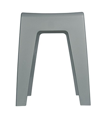 WENKO Taburete baño Kumba gris - Taburete, asiento-taburete, taburete de salón, Polipropileno, 38 x 47 x 32 cm, Gris