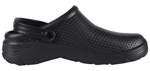 Work Team Zueco EVA Unisex. Ultraligero, ergonómico. Anatómico, con Cámara ortopédica, Suave para los pies. Hombre Negro 38/39