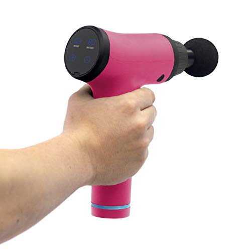 Woxter Fit Gun Pink Pistola de Masaje Muscular Massage Gun con Batería de Litio y 6 Cabezales Intercambiables, Masajeador de Mano para deportistas, Estimulación Muscular, Alivio del Dolor Muscular