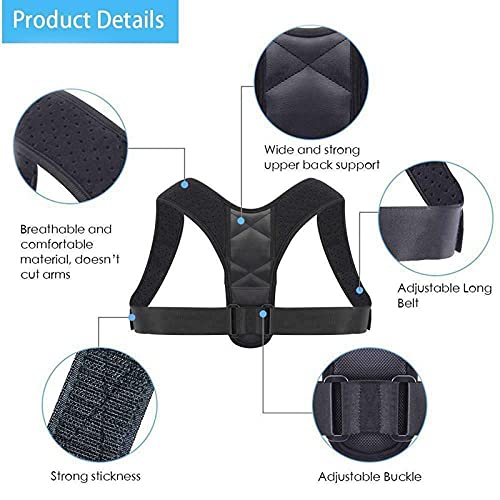 WUYUESUN Mujeres de Espalda de Las Mujeres Corrector de Postura Soporte de Correa Ajustable Invisible enderezadora de clavícula Superior (Size : M Adjustable)