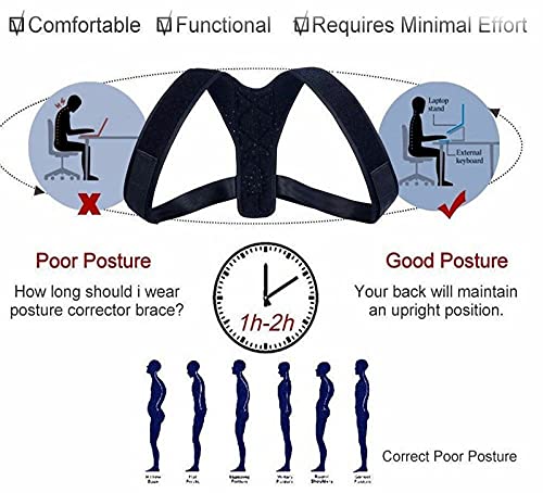 WUYUESUN Mujeres de Espalda de Las Mujeres Corrector de Postura Soporte de Correa Ajustable Invisible enderezadora de clavícula Superior (Size : M Adjustable)
