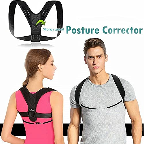 WUYUESUN Mujeres de Espalda de Las Mujeres Corrector de Postura Soporte de Correa Ajustable Invisible enderezadora de clavícula Superior (Size : M Adjustable)