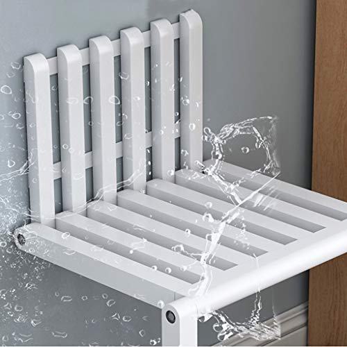 XDD Banco de Entrada Montado En La Pared Banco de Zapatos de Madera Plegable Capacidad de Carga 150 Kg Asiento de Ducha Diseño Hueco Creativo para Pasillo Baño Sala de Estar