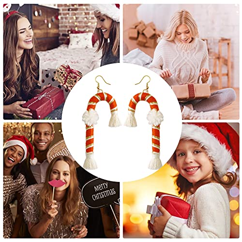 XIAMUSUMMER Pendientes De Muleta Navideña para Niñas, Mujeres, Decoración De Celebración, Pendientes Colgantes, Pendientes Colgantes, Pendientes Coloridos con Muletas Ligeras, Mujeres