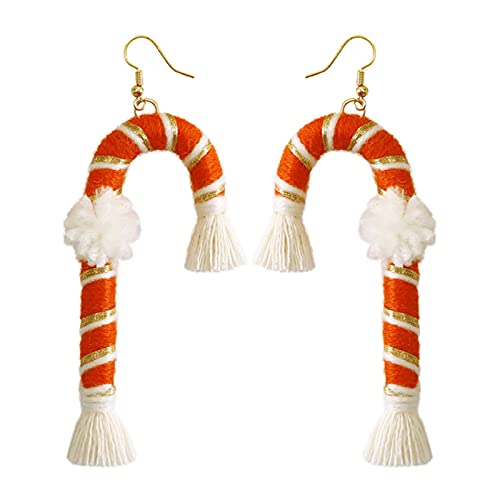 XIAMUSUMMER Pendientes De Muleta Navideña para Niñas, Mujeres, Decoración De Celebración, Pendientes Colgantes, Pendientes Colgantes, Pendientes Coloridos con Muletas Ligeras, Mujeres