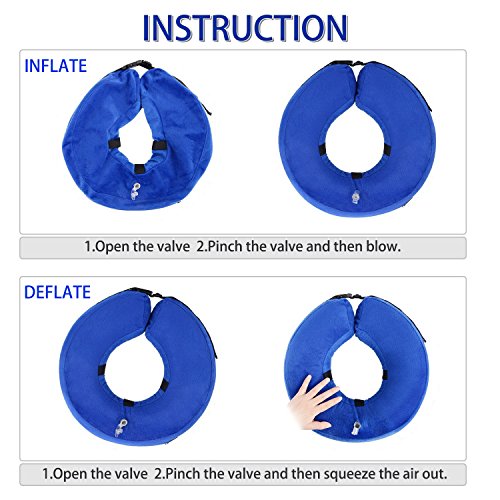 YAMI Collar de recuperación Inflable para Perros, Cono de Cuello isabelino Ajustable para Mascotas Recuperación de cirugía o heridas (S)