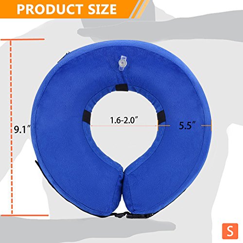 YAMI Collar de recuperación Inflable para Perros, Cono de Cuello isabelino Ajustable para Mascotas Recuperación de cirugía o heridas (S)