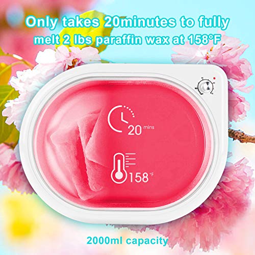 YAOBLUESEA Baño de Parafina, Dispositivo de Cera de Parafina para Manos y Pies Rápido con Parafina 4x200g + 1x Guantes + 1x Cepillo + 1x Rejilla de Aislamiento Térmico + 50 Bolsas Desechables