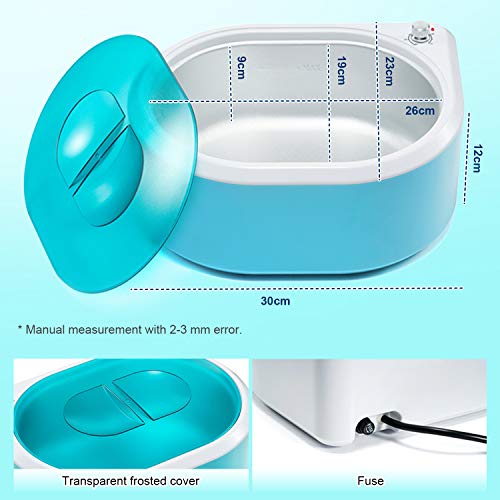 YAOBLUESEA Baño de Parafina, Dispositivo de Cera de Parafina para Manos y Pies Rápido con Parafina 4x200g + 1x Guantes + 1x Cepillo + 1x Rejilla de Aislamiento Térmico + 50 Bolsas Desechables