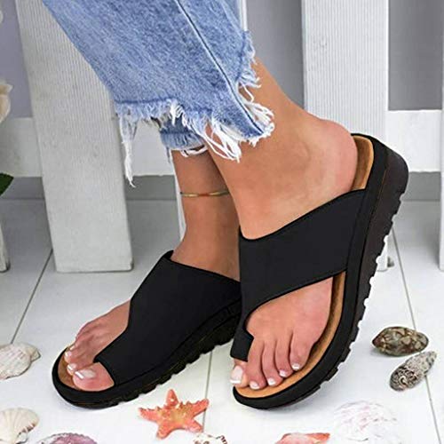Yesmile Corrector de juanetes, Sandalias correctivas de Piel sintética Suave Que reducen el Dolor de juanetes por fricción para la Mujer, se Adapta a la mayoría de los pies