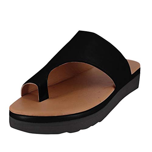 Yesmile Corrector de juanetes, Sandalias correctivas de Piel sintética Suave Que reducen el Dolor de juanetes por fricción para la Mujer, se Adapta a la mayoría de los pies