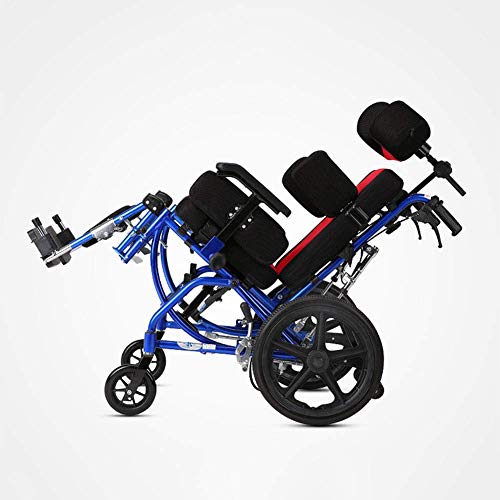 YIQIFEI Silla de Ruedas Niño/Adulto Completamente acostado Aleación de Aluminio, accidente cerebrovascular Hemiplejía Mediana Edad y Ancianos Respaldo Alto Discapacitados Cerebral (Silla)