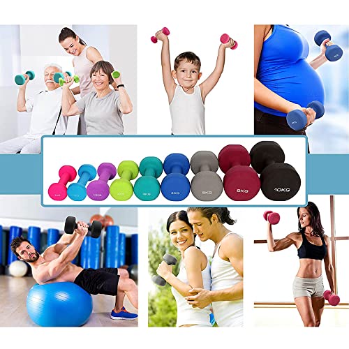 yl Mancuernas, 5 Kg, 8 Kg, 10 Kg, Dumbbells (Se Venden por Par), para Fortalecer Los MúSculos, Tonificar el Gimnasio en Casa/A / 2x8kg