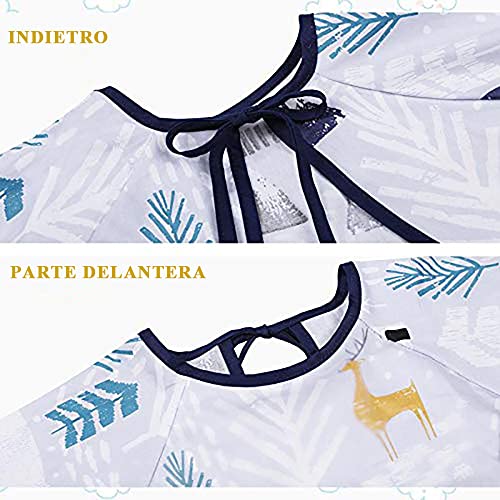 YOOFOSS Baberos Bebés con Mangas Impermeables Baberos con Bolsillo Delantero 3 Pack Material de 100% Algodón de 6-24 Meses
