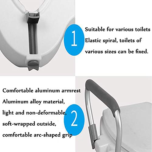 YXCA Toilet Mat Criado del Inodoro para Discapacitados Cojín WC Móvil De Elevación Mujeres Embarazadas Portátil con Apoyabrazos con Tapa,6cm