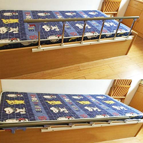 YYFANG Barrera De Cama， Conector De Metal Plegado con Un Clic Viga De Aleación De Aluminio Sin Perforaciones Adecuado para Ancianos Niños Mujeres Embarazadas (Color : Silver-A, Size : 120cm)