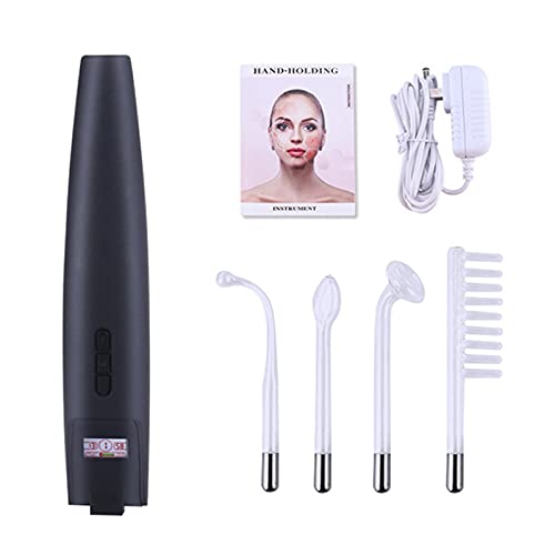 YYL Alta Frecuencia Estetica Facial a para el Cuidado de la Piel Apretar el Folículo Piloso,Máquina de Belleza Facial con 4 Tubos de Neón Máquina de Varita Facial de Alta Frecuencia para la Piel