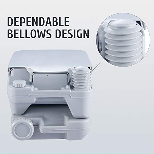 Z ZELUS 10L Inodoro Portátil para Camping Capacidad 180KG WC Portátil para Camping con Tanque Extraíble WC Químico Portátil para Ancianos y Niños