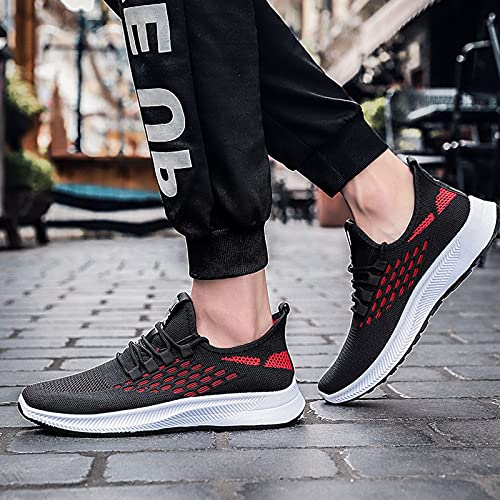 Zapatillas deportivas para hombre, para correr al aire libre, para correr, deportes, casual, transpirable, de malla, para fitness, color negro, 40