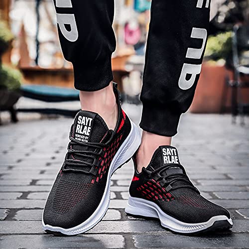 Zapatillas deportivas para hombre, para correr al aire libre, para correr, deportes, casual, transpirable, de malla, para fitness, color negro, 40