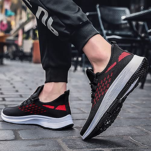 Zapatillas deportivas para hombre, para correr al aire libre, para correr, deportes, casual, transpirable, de malla, para fitness, color negro, 40