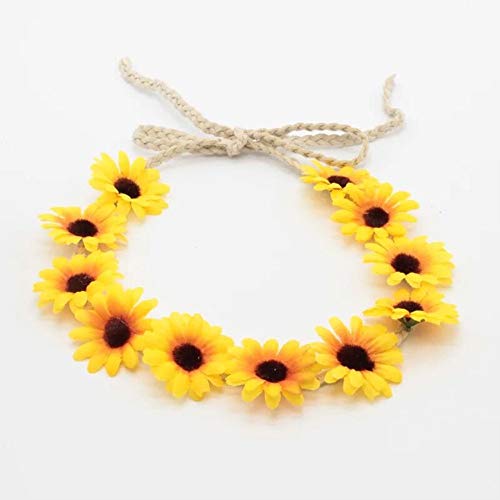 ZARRS Diademas de Flores,5 Pack Diadema de Flor de Margarita con Cinta Elástica Venda De Pelo Mujeres Chicas para Fiesta Boda Playa Multicolor