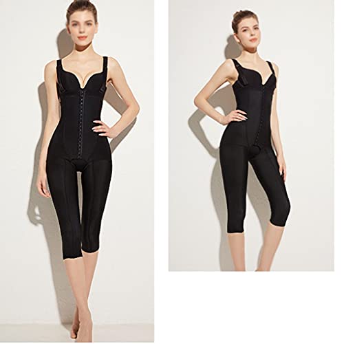ZAYZ Liposuccion Compresión Mujeres Entrenador de Cintura Mono Levantador de Glúteos Control de Barriga Fajas Muslo Adelgazante Modelador de Cuerpo Completo Busto Abierto (Color : Black, Size : XXL)