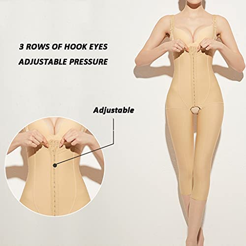 ZAYZ Liposuccion Compresión Mujeres Entrenador de Cintura Mono Levantador de Glúteos Control de Barriga Fajas Muslo Adelgazante Modelador de Cuerpo Completo Busto Abierto (Color : Black, Size : XXL)