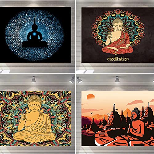 ZDDZ Tapiz Thangka de Budismo Tibetano Artesanía Tradicional Mezclada Pintura para Colgar En La Pared Artista Dibujado a Mano para Meditación Decoración Budista de Yoga