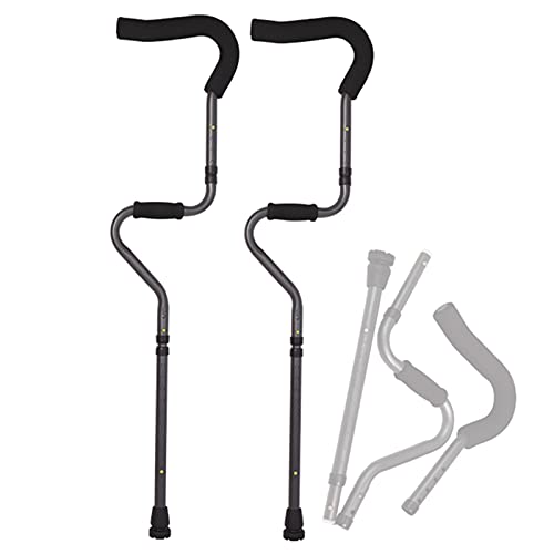 ZDM Muleta de Aluminio para Las Axilas, Muleta Médica para Adultos (1 Pieza, 1 par) El Tipo S es Ergonómico, Andador con Muleta Portátil Plegable, Regulables en Altura