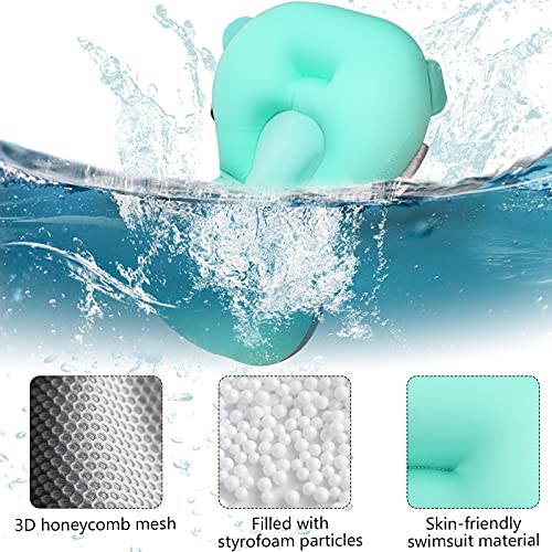 ZEHNHASE Bañera Plegable Bebé, bañera para bebés con cama de seguridad y ranura de almacenamiento, con termómetro y Tapa de agua